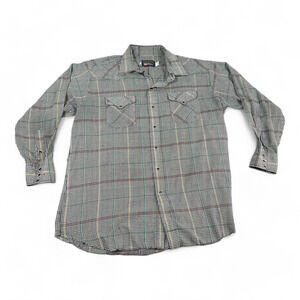 Vintage Panhandle Slim Western Shirt Adult EXTRA LARGE Brown 80s Pearl Snap